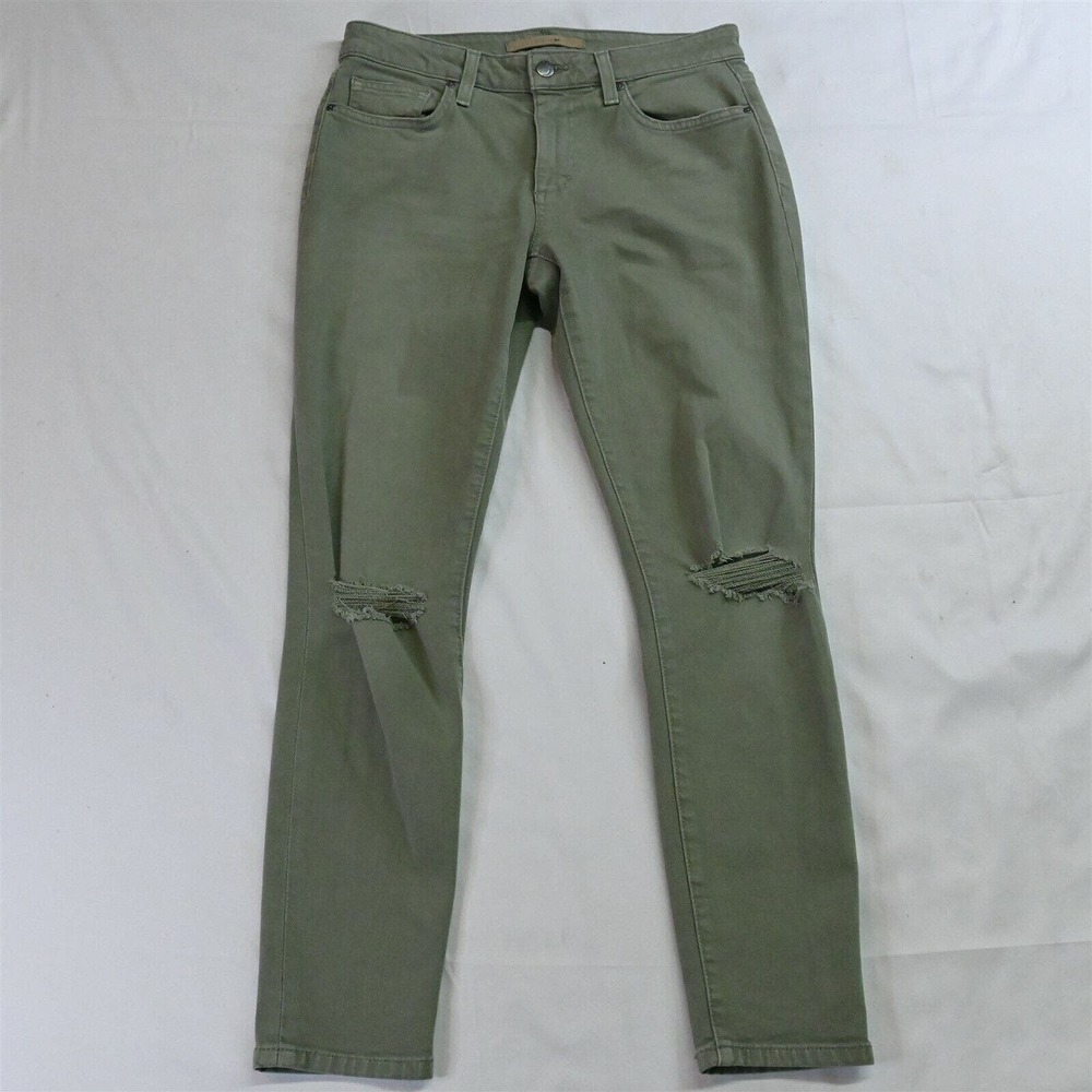 Joe's 27 Skinny Green Stretch‎ Destroyed Denim Jeans